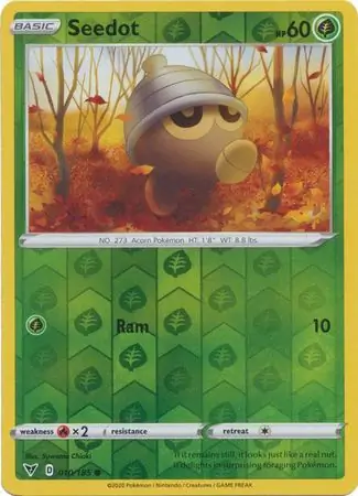 Seedot Reverse Holo Pokemon card from Vivid Voltage
