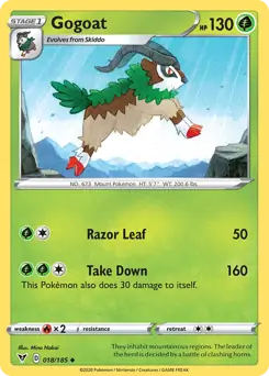 Gogoat Pokemon card from Vivid Voltage