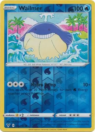 Wailmer Reverse Holo Pokemon card from Vivid Voltage