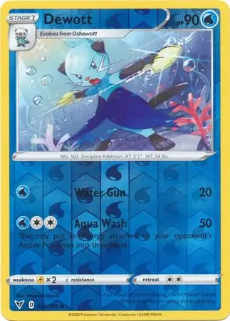Dewott Reverse Holo Pokemon card from Vivid Voltage