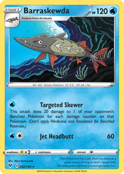 Barraskewda Pokemon card from Vivid Voltage