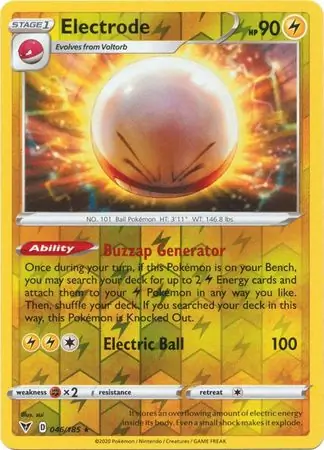 Electrode Reverse Holo Pokemon card from Vivid Voltage