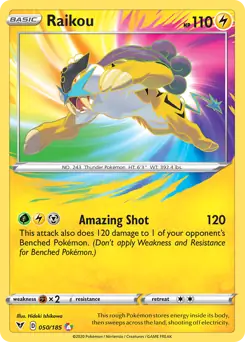 Raikou Amazing Rare Pokemon card from Vivid Voltage