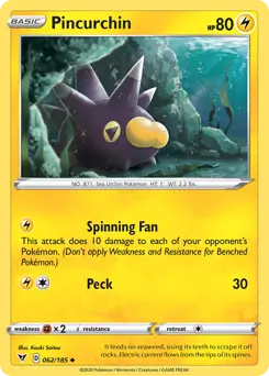 Pincurchin Pokemon card from Vivid Voltage