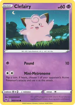 Clefairy Pokemon card from Vivid Voltage