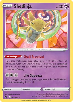 Shedinja Pokemon card from Vivid Voltage