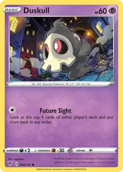 Duskull Pokemon card from Vivid Voltage
