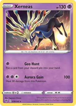 Xerneas Pokemon card from Vivid Voltage