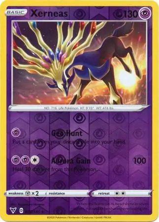Xerneas Reverse Holo Pokemon card from Vivid Voltage