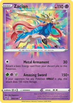 Zacian Amazing Rare Pokemon card from Vivid Voltage