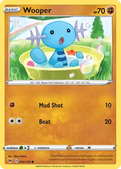 Wooper Pokemon card from Vivid Voltage