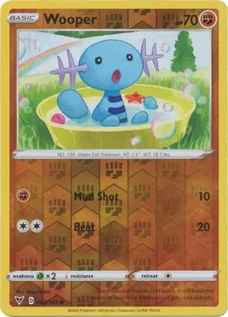 Wooper Reverse Holo Pokemon card from Vivid Voltage
