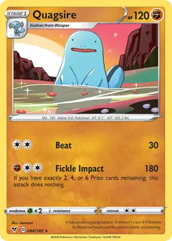 Quagsire Pokemon card from Vivid Voltage