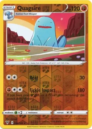 Quagsire Reverse Holo Pokemon card from Vivid Voltage