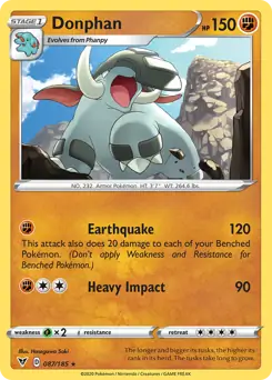 Donphan Pokemon card from Vivid Voltage