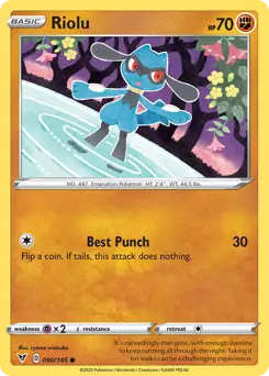 Riolu Pokemon card from Vivid Voltage