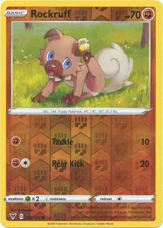 Rockruff Reverse Holo Pokemon card from Vivid Voltage