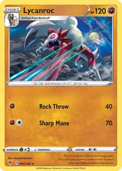 Lycanroc Pokemon card from Vivid Voltage