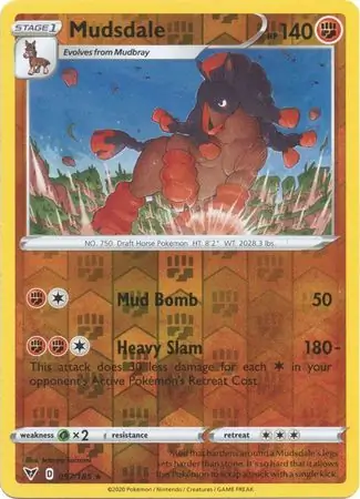 Mudsdale Reverse Holo Pokemon card from Vivid Voltage