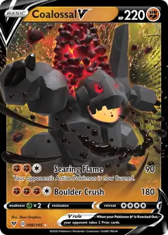 Coalossal V Pokemon card from Vivid Voltage