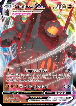 Coalossal VMAX Pokemon card from Vivid Voltage