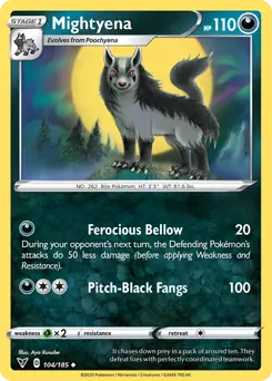 Mightyena Pokemon card from Vivid Voltage
