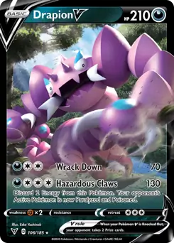 Drapion V Pokemon card from Vivid Voltage