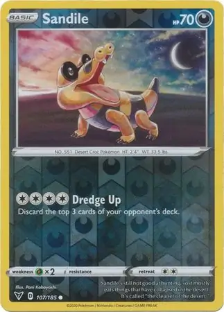 Sandile Reverse Holo Pokemon card from Vivid Voltage