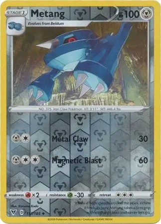 Metang Reverse Holo Pokemon card from Vivid Voltage