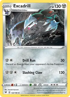 Excadrill Pokemon card from Vivid Voltage