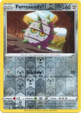Ferroseed Reverse Holo Pokemon card from Vivid Voltage