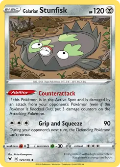 Galarian Stunfisk Pokemon card from Vivid Voltage