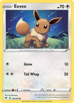 Eevee Pokemon card from Vivid Voltage