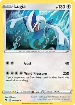 Lugia Holo Pokemon card from Vivid Voltage