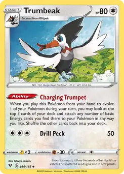 Trumbeak Pokemon card from Vivid Voltage