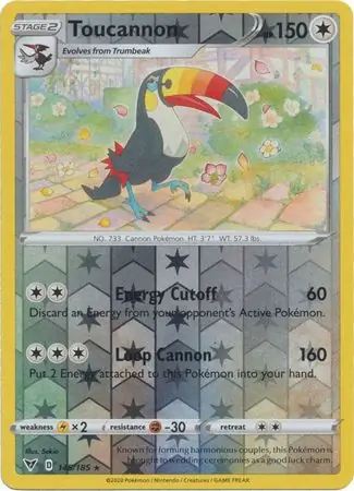 Toucannon Reverse Holo Pokemon card from Vivid Voltage