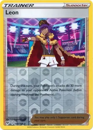 Leon Reverse Holo Pokemon card from Vivid Voltage