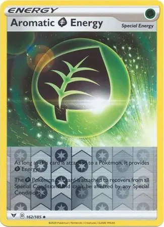 Aromatic Grass Energy Reverse Holo Pokemon card from Vivid Voltage