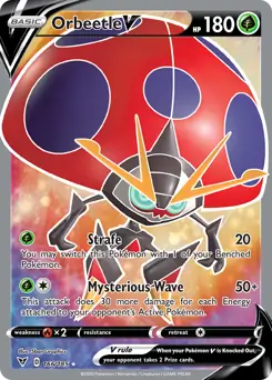Full Art Orbeetle V Pokemon card from Vivid Voltage