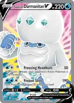 Full Art Galarian Darmanitan V Pokemon card from Vivid Voltage
