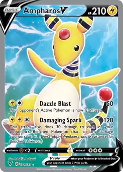 Full Art Ampharos V Pokemon card from Vivid Voltage