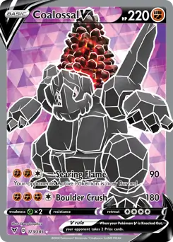 Full Art Coalossal V Pokemon card from Vivid Voltage