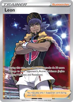 Full Art Leon Pokemon card from Vivid Voltage
