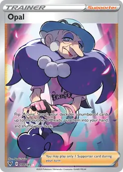 Full Art Opal Pokemon card from Vivid Voltage