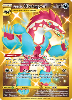 Galarian Obstagoon Secret Pokemon card from Vivid Voltage