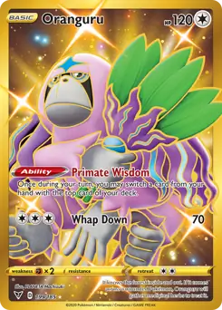Oranguru Secret Pokemon card from Vivid Voltage