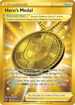 Hero's Medal Secret Pokemon card from Vivid Voltage