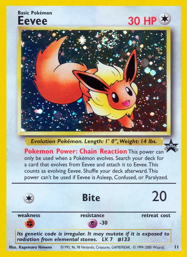 Eevee Pokemon card from WOTC Promo