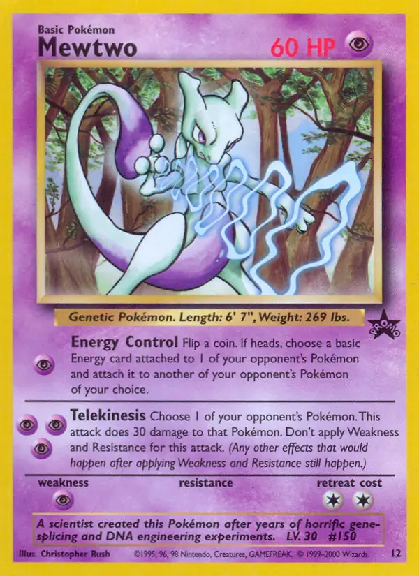 Mewtwo Pokemon card from WOTC Promo
