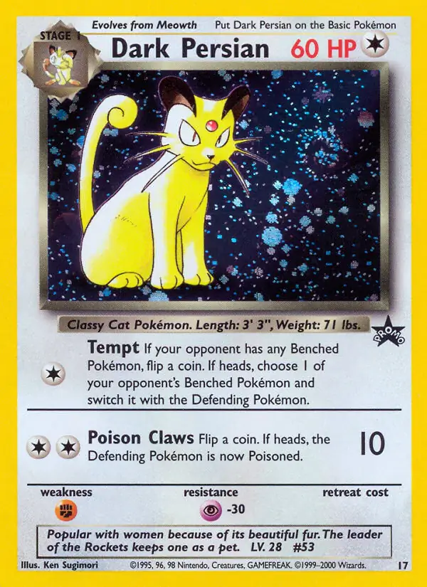 Dark Persian Pokemon card from WOTC Promo